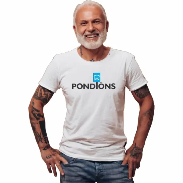 Camiseta com Sotaque Mineiro, Silk com o texto Pondions, Modelo Tradicional