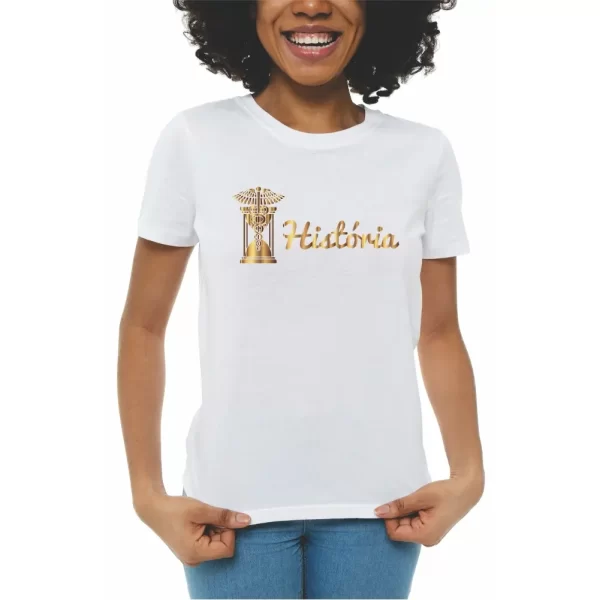 Camiseta curso de Historia, modelo feminino baby look