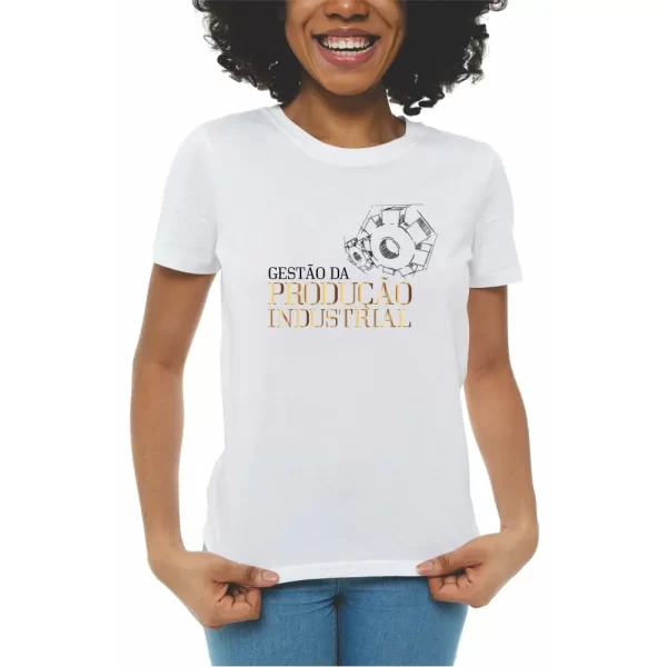 Camiseta curso Gestão da produção industrial, modelo feminino baby look