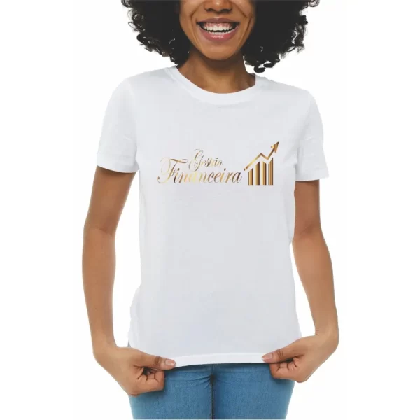 Camiseta curso Gestão Financeira, modelo feminino baby look