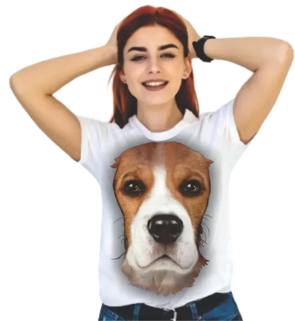 Camiseta feminina Modelo Baby Look, Estampa, Cão de Guarda