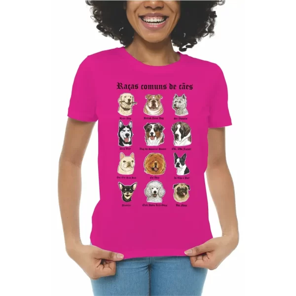 Camiseta feminina Modelo Baby Look, Estampa, Raças Comuns de Cães - Image 3