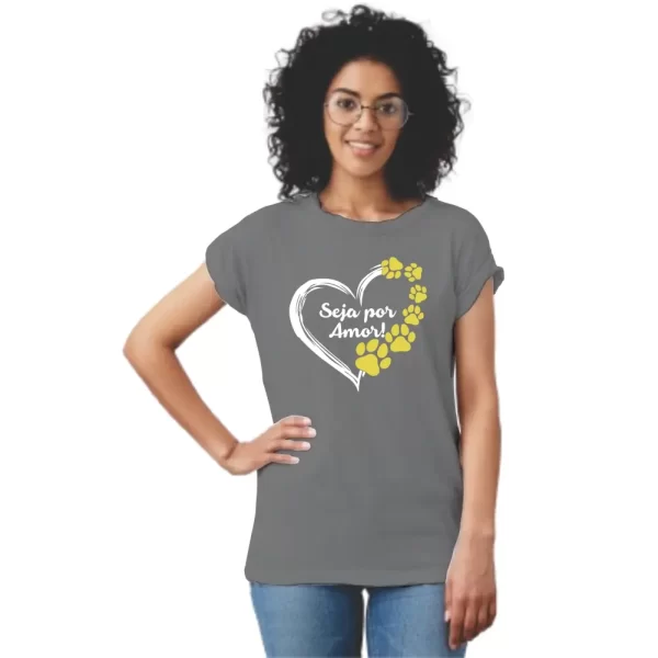 Camiseta feminina Modelo Baby Look, Estampa, Seja por Amor - Image 2