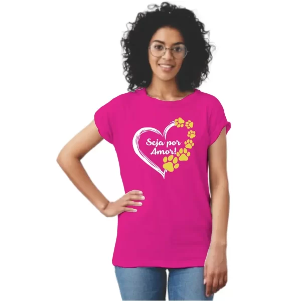 Camiseta feminina Modelo Baby Look, Estampa, Seja por Amor - Image 3