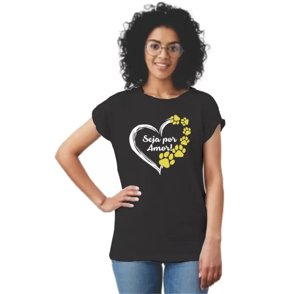 Camiseta feminina Modelo Baby Look, Estampa, Seja por Amor - Image 4