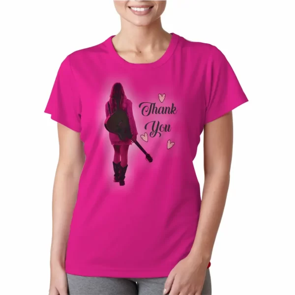 Camiseta feminina, modelo baby look, estampa thank you - Image 3