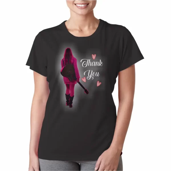 Camiseta feminina, modelo baby look, estampa thank you - Image 4