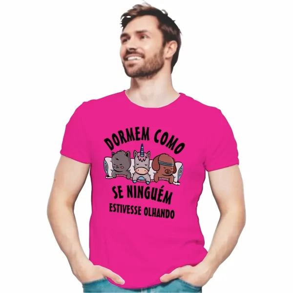 Camiseta Modelo Tradicional, Estampa Dormem Como se Ninguém Estivesse Olhando - Image 3