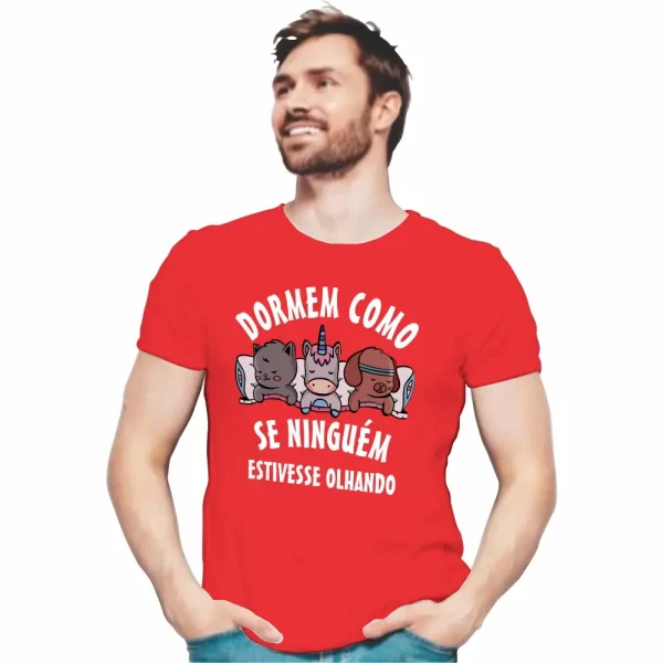 Camiseta Modelo Tradicional, Estampa Dormem Como se Ninguém Estivesse Olhando - Image 5