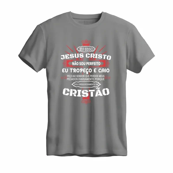 Camiseta Modelo Tradicional, Estampa; eu Sigo Jesus - Image 3