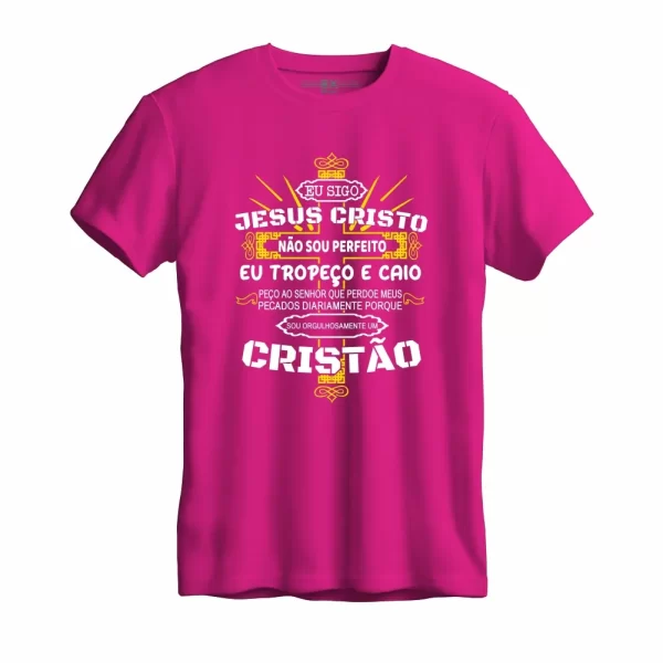 Camiseta Modelo Tradicional, Estampa; eu Sigo Jesus - Image 5