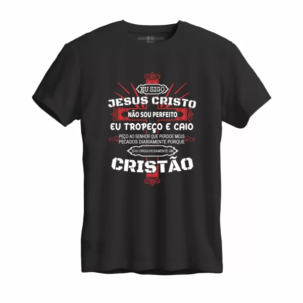 Camiseta Modelo Tradicional, Estampa; eu Sigo Jesus - Image 2