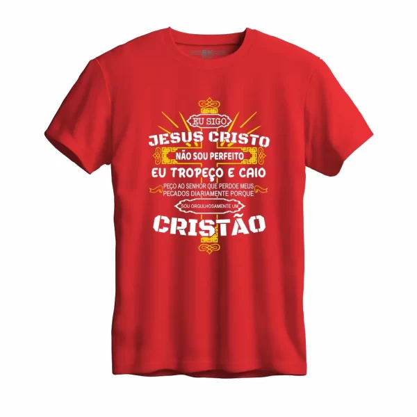 Camiseta Modelo Tradicional, Estampa; eu Sigo Jesus - Image 4