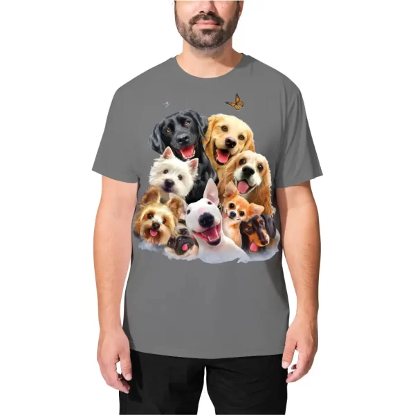 Camiseta Modelo Tradicional, Estampa Família de Cães - Image 2