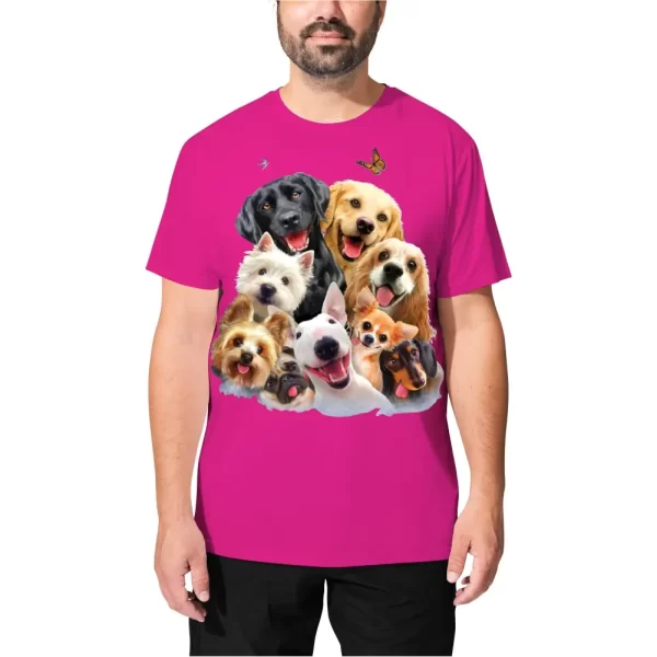 Camiseta Modelo Tradicional, Estampa Família de Cães - Image 3