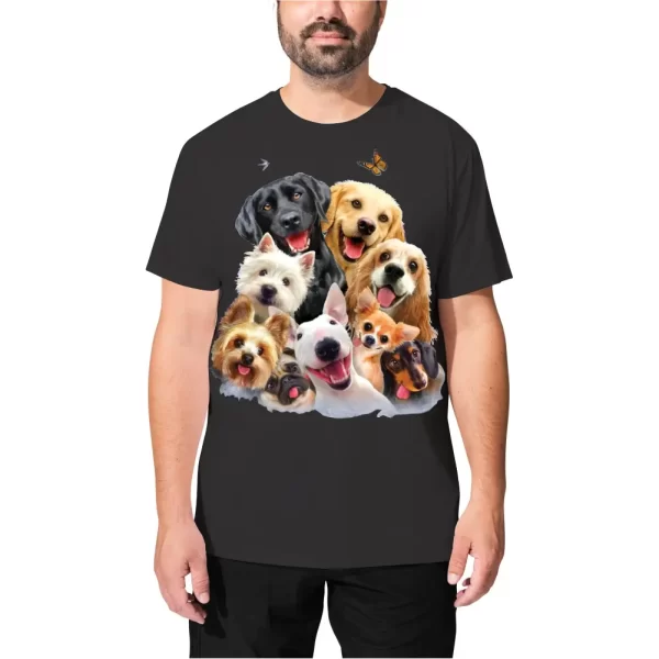 Camiseta Modelo Tradicional, Estampa Família de Cães - Image 4