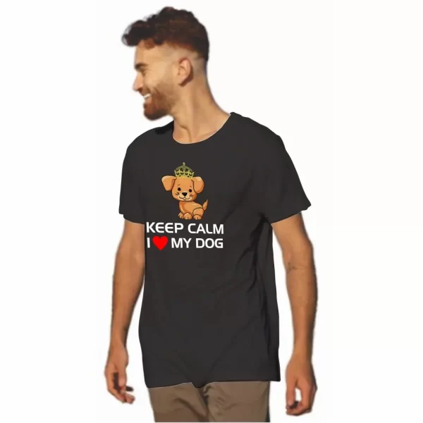 Camiseta Modelo Tradicional, Estampa Keep Calm I Love My Dog - Image 4