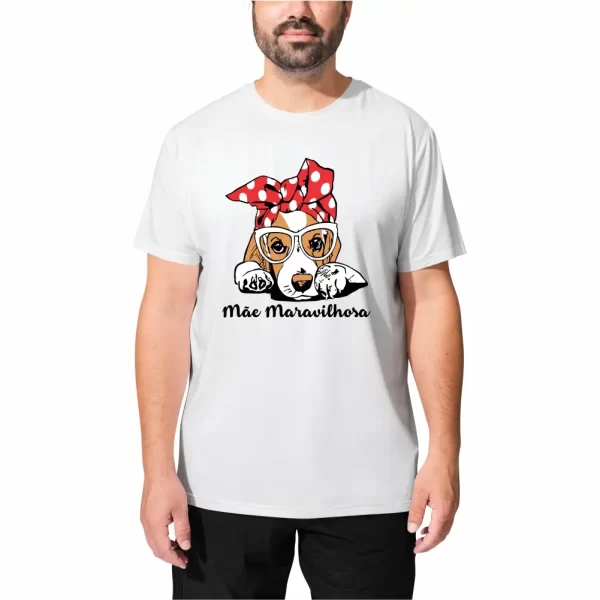 Camiseta Modelo Tradicional, Estampa Mãe Maravilhosa