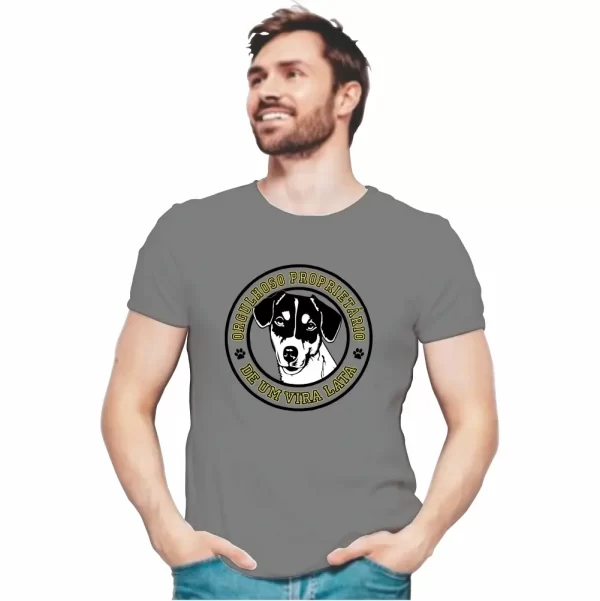 Camiseta Modelo Tradicional, Estampa Orgulhoso Proprietário de um Vira Lata - Image 2