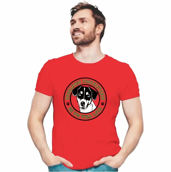 Camiseta Modelo Tradicional, Estampa Orgulhoso Proprietário de um Vira Lata - Image 5