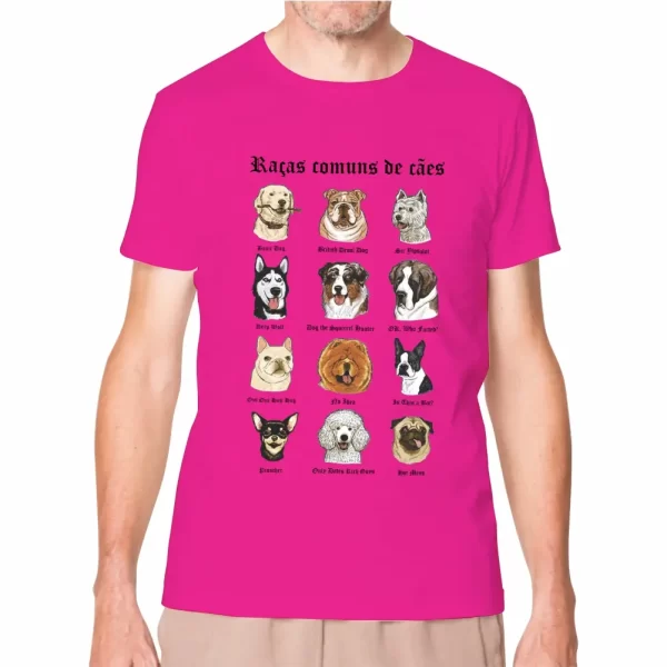 Camiseta Modelo Tradicional, Estampa Raças Comuns de Cães - Image 3