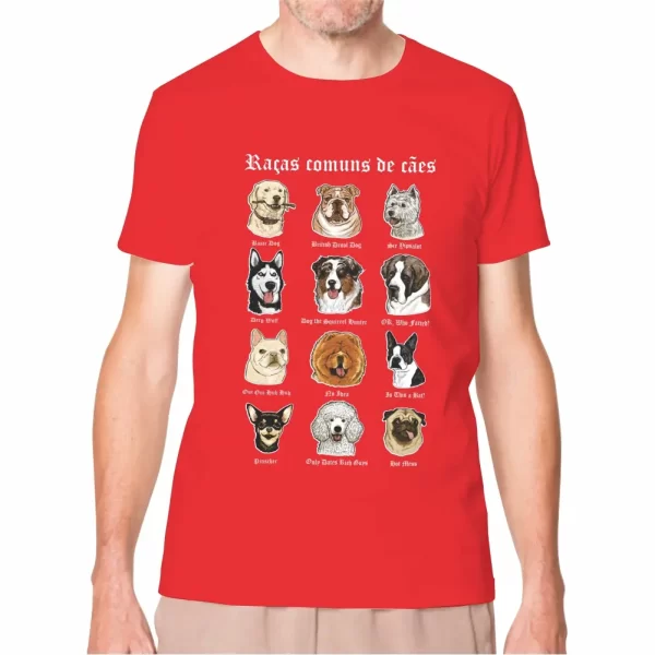 Camiseta Modelo Tradicional, Estampa Raças Comuns de Cães - Image 5