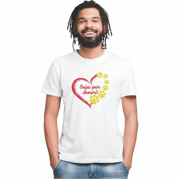 Camiseta Modelo Tradicional, Estampa Seja por Amor